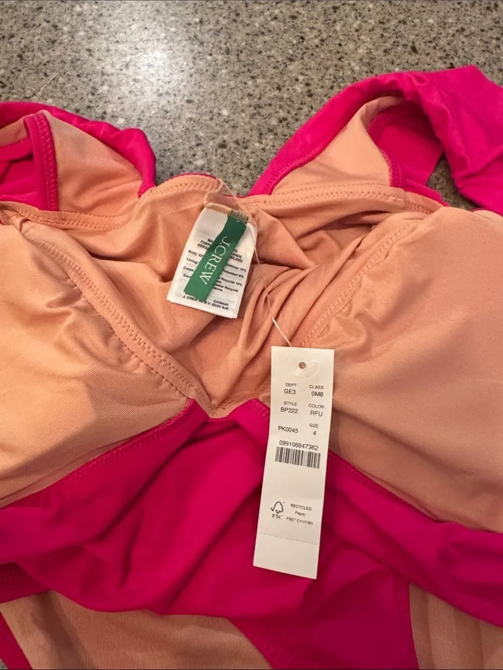 J. CREW Ruched Ruffle V-Neck One Piece Swimsuit